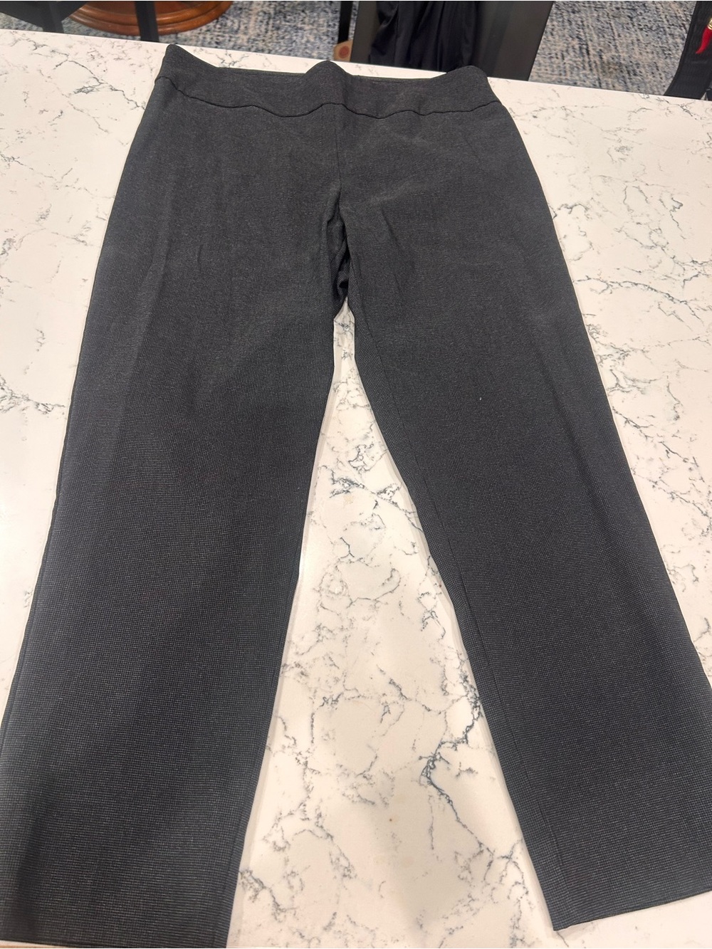 Counterparts Charcoal Micro-Check Dress Pants elastic waist